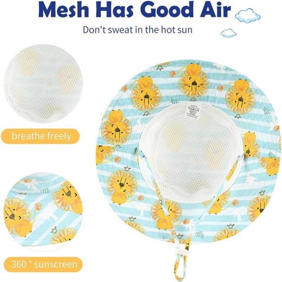 Sun Hat UPF 50+ Sun Protective Toddler Bucket Hat 07 White Crab - Picture 5 of 7